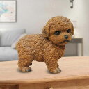 リアルで愛らしいトイプードル 置物 s 犬の像 ミニチュア いぬ イヌ トイプードル コレクション用置物 丸い眼 レジン製品 犬の置物 タイプ ガーデン ペット...