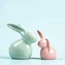 かわいいウサギ インテリア 置物 部屋の装飾 陶器置物 結婚祝い 引越しプレゼント かわいい動物置物 オーナメント インテリア F 飾り物 スタイル 北欧 雑貨 室内の飾り 新築飾り オブジェ 2個セ(3)