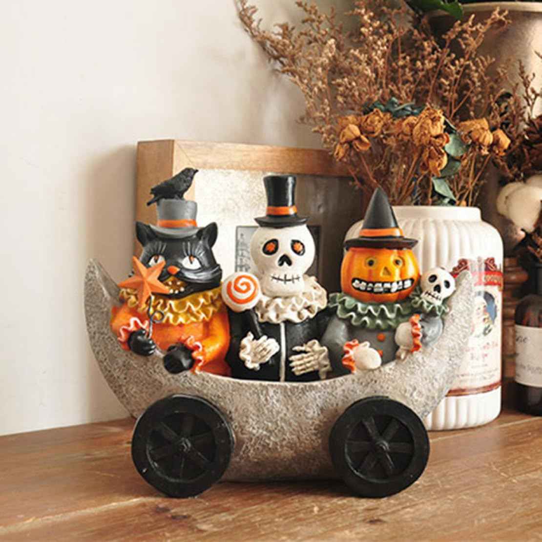 樹脂 置き物 頭蓋骨 ハロウィン ガーデン インテリア スタイル3 装飾 飾り デコレーション ホラー 恐怖 グッズ 玄関クリエイティブ ホームデコレーション ウエルカム置物 かわいい 飾り オーナメ