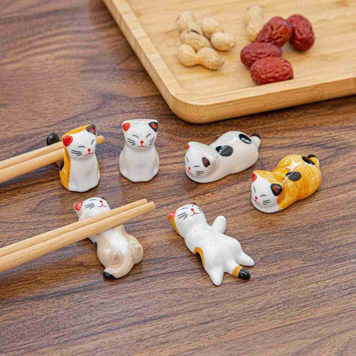 箸置き ナイフレスト 白 F ディナー ホームパーティー オシャレ 置物 置き物 オブジェ ネコ型 猫 ネコ ねこ 猫 全6個 洋風 ナイフ フォーク カトラリ...