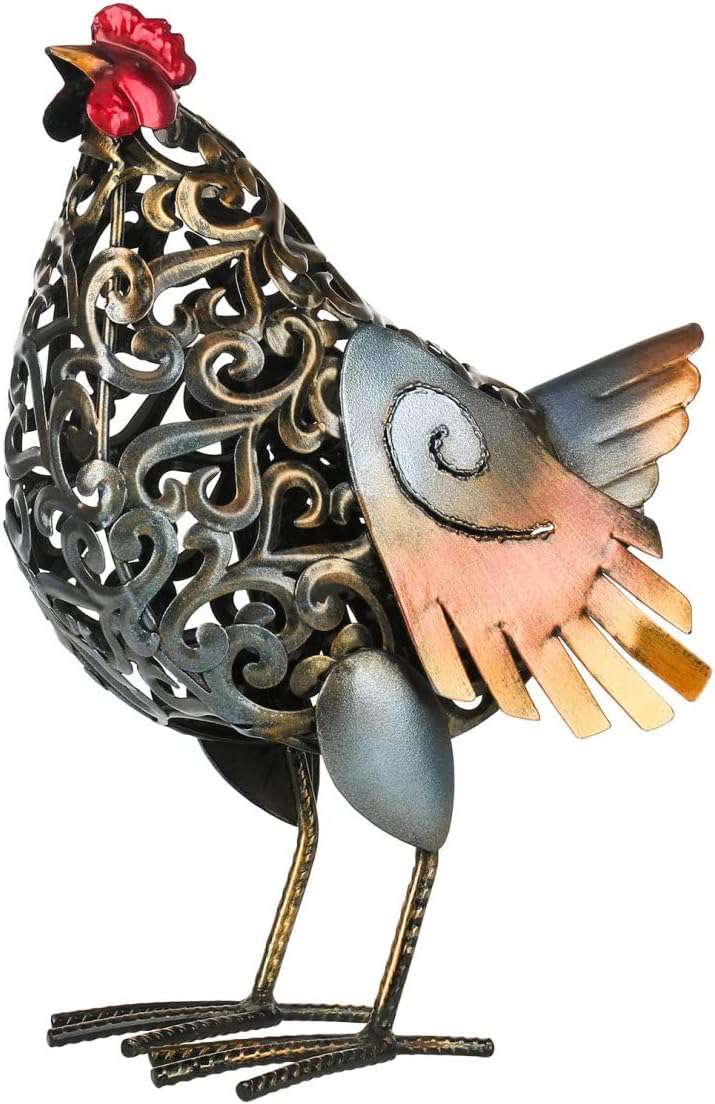 鶏 ニワトリ 装飾品 インテリア 置物 かわいい動物 ホーム 彫刻鶏 S アイアン タイプ 干支 手工芸品 デコレーション 家装飾 庭の置物 庭の装飾品 玄関イ...