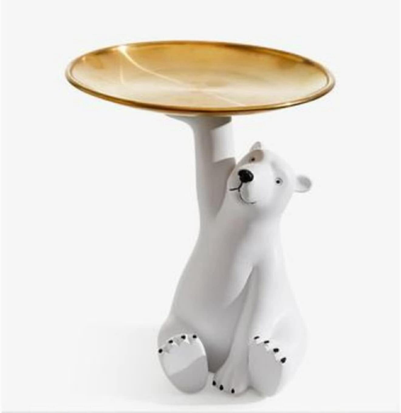 皿を捧げるクマ キー収納 コイン 鍵置き ジュエリー 腕時計 化粧品 収納トレイ 皿を捧げる 卓上置物 玄関収納 収納グッズ 多機能収納 動物形状 スタイル1 ...