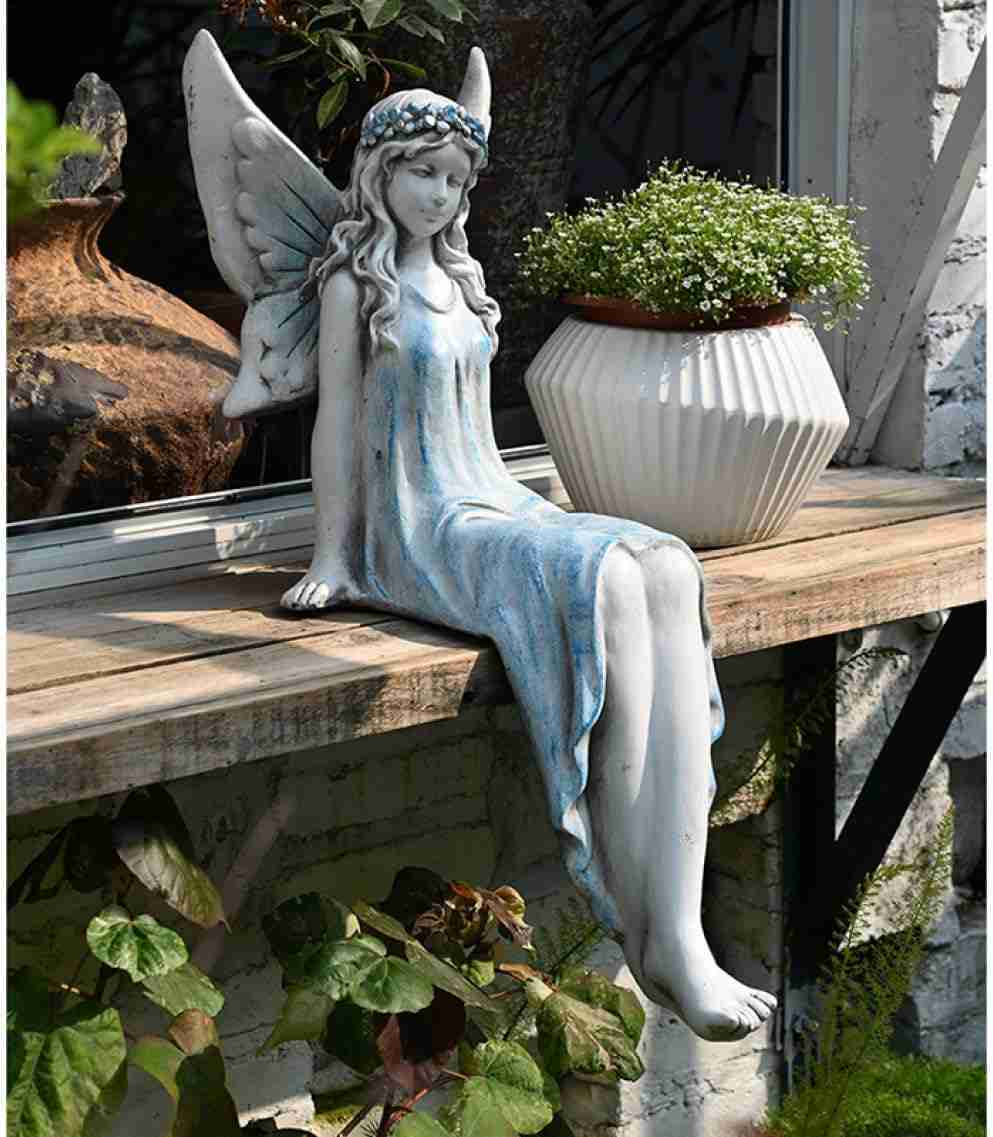 ガーデン 置物 オーナメント 樹脂製 天使 雑貨 F おしゃれ ガーデニング オーナメント 園芸 飾り 置き物 スタイル1 かわいい 女の子 エンジェル 癒し ...