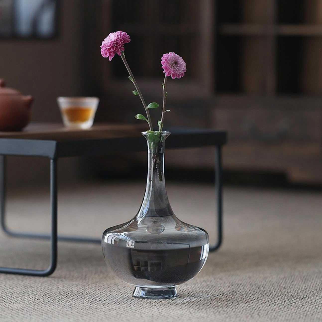 インテリア雑貨 置物 フラワーベース 花瓶 おしゃれ アート ガラス花瓶 一輪挿し 透明 生花 ドライフラワー インテリア かわいい 可愛い 置き物 雑貨 韓国...