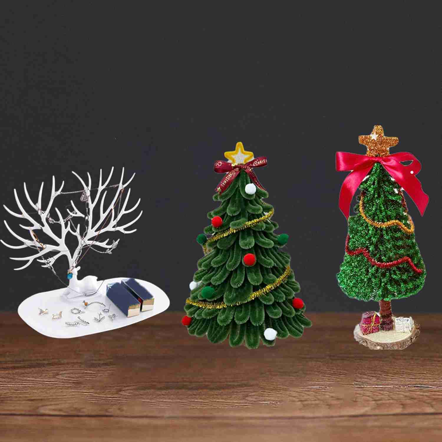 アクセサリースタンド ピアススタンド 色01 イヤリング ディスプレイ収納 鹿タイプ (ブラック黒 白) 鍵置き 玄関 スタンド A アクセサリートレイ 鍵スタ...