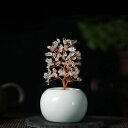 置物 天然石ツリーオーナメント 招財樹 金のなる木 シトリン 黄水晶 F ローズクォーツ アメジスト 風水 恋愛 金運 スタイル4 財産運 健康運 天然石 ロー...