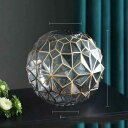 フラワーベース オブジェ 置物 花瓶 一輪挿し ドライフラワー ガラスボトル 造花付き ガラス オブジェ 韓国インテリア 西海岸 玄関 自宅用 F 書斎 窓辺 ...