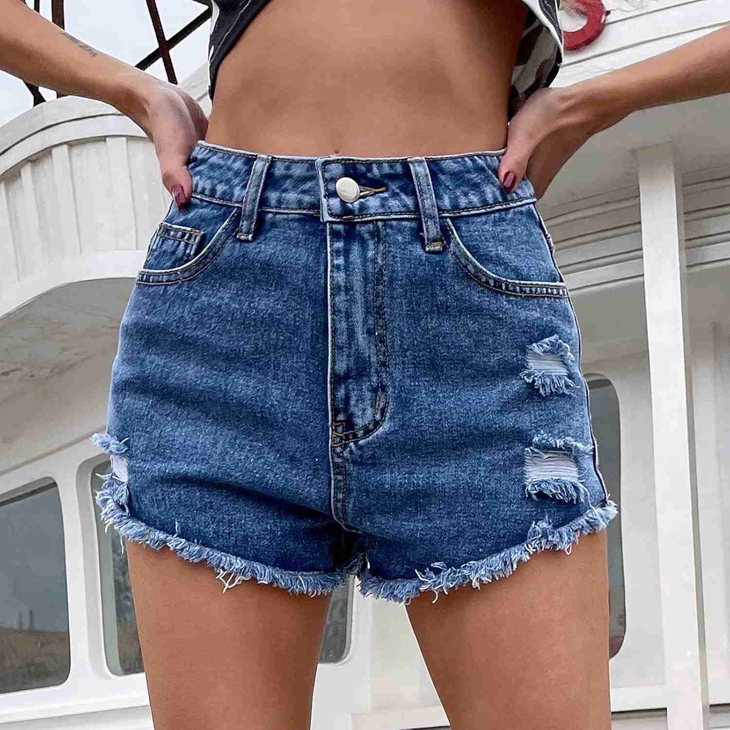 デニム ショートパンツ レディース ジーンズパンツ デニム短パン ホットパンツ デニムパンツ ハーフパンツ 可愛い 大きいサイズ 体型カバー カジュアル 美脚 運動 通勤 ファッションレディースポケッ