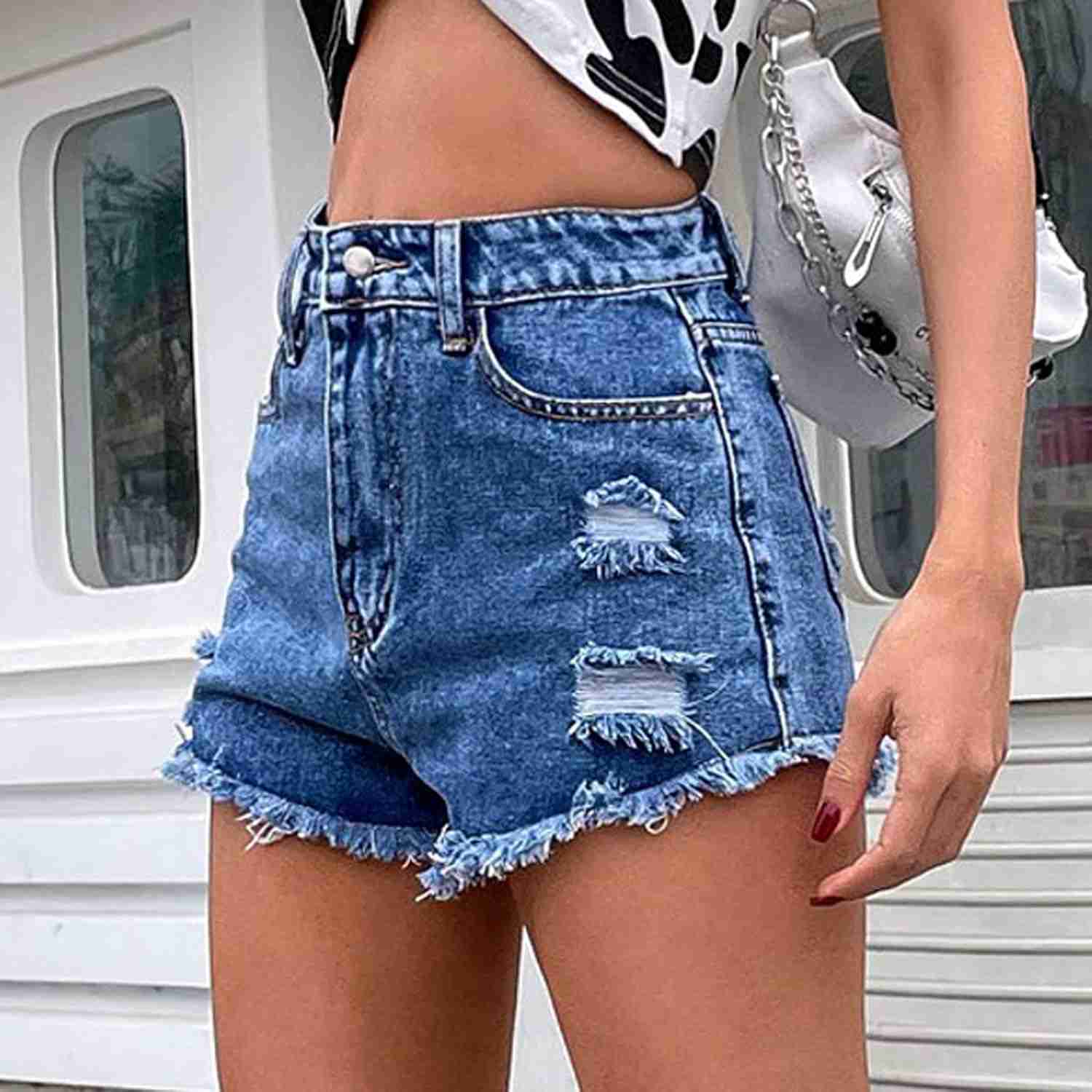 デニム ショートパンツ レディース ジーンズパンツ デニム短パン ホットパンツ デニムパンツ ハーフパンツ 可愛い 大きいサイズ 体型カバー カジュアル 美脚 運動 通勤 ファッションレディースポケッ