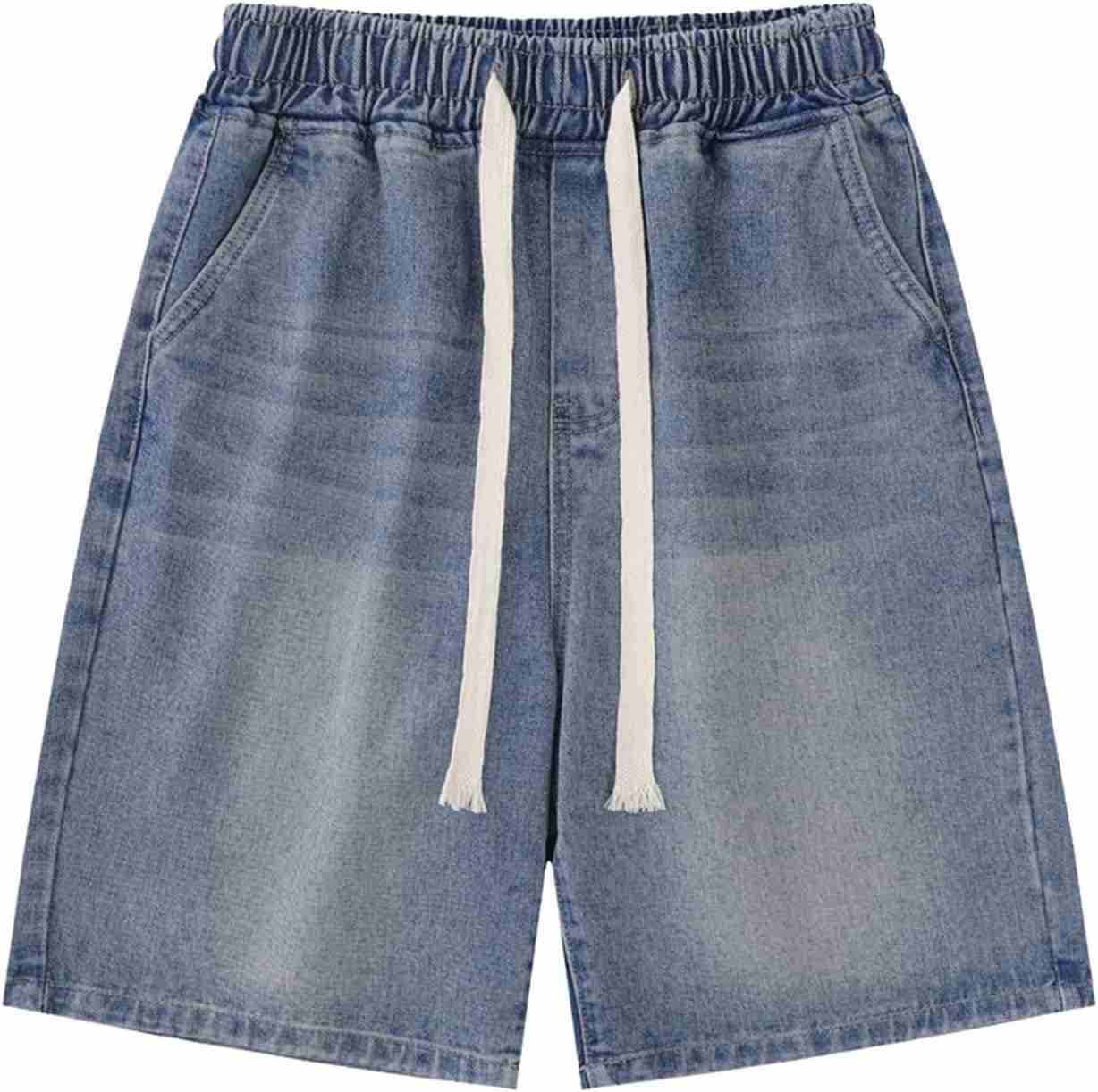 デニム ショートパンツ レディース デニムパンツ ホットパンツ ジーンズパンツ 短パンス 女性カジュアルでファッショナブルなウエストゴム巾着ワイドレッグショート男性と女性のジーンズ 美尻 セクシー ボ