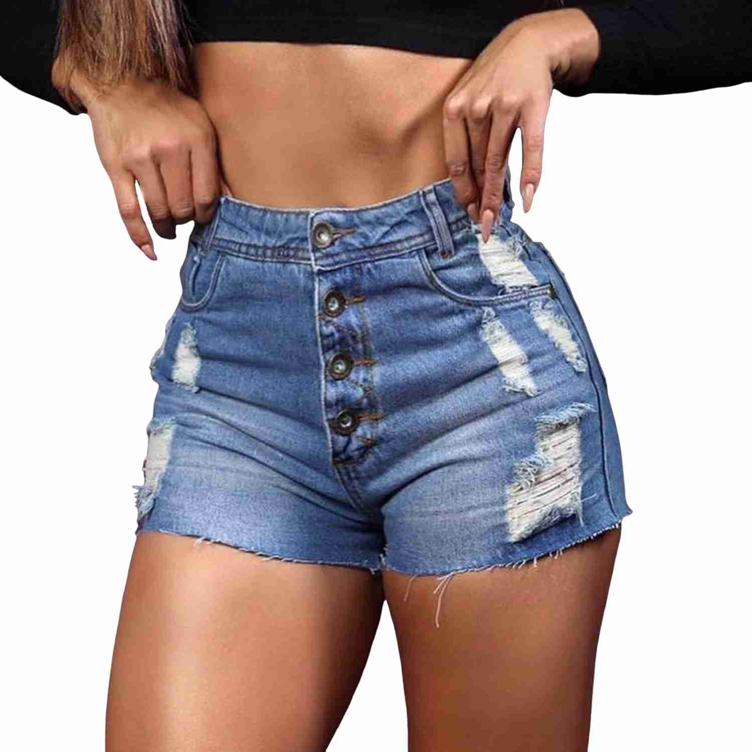 ショートパンツ デニム レディース ホットパンツ デニムパンツ 短パンス ジーンズパンツ レディース デニム ショートパンツ ドレッシー サマー レディース カジュアル エッジング リップドデニム リ