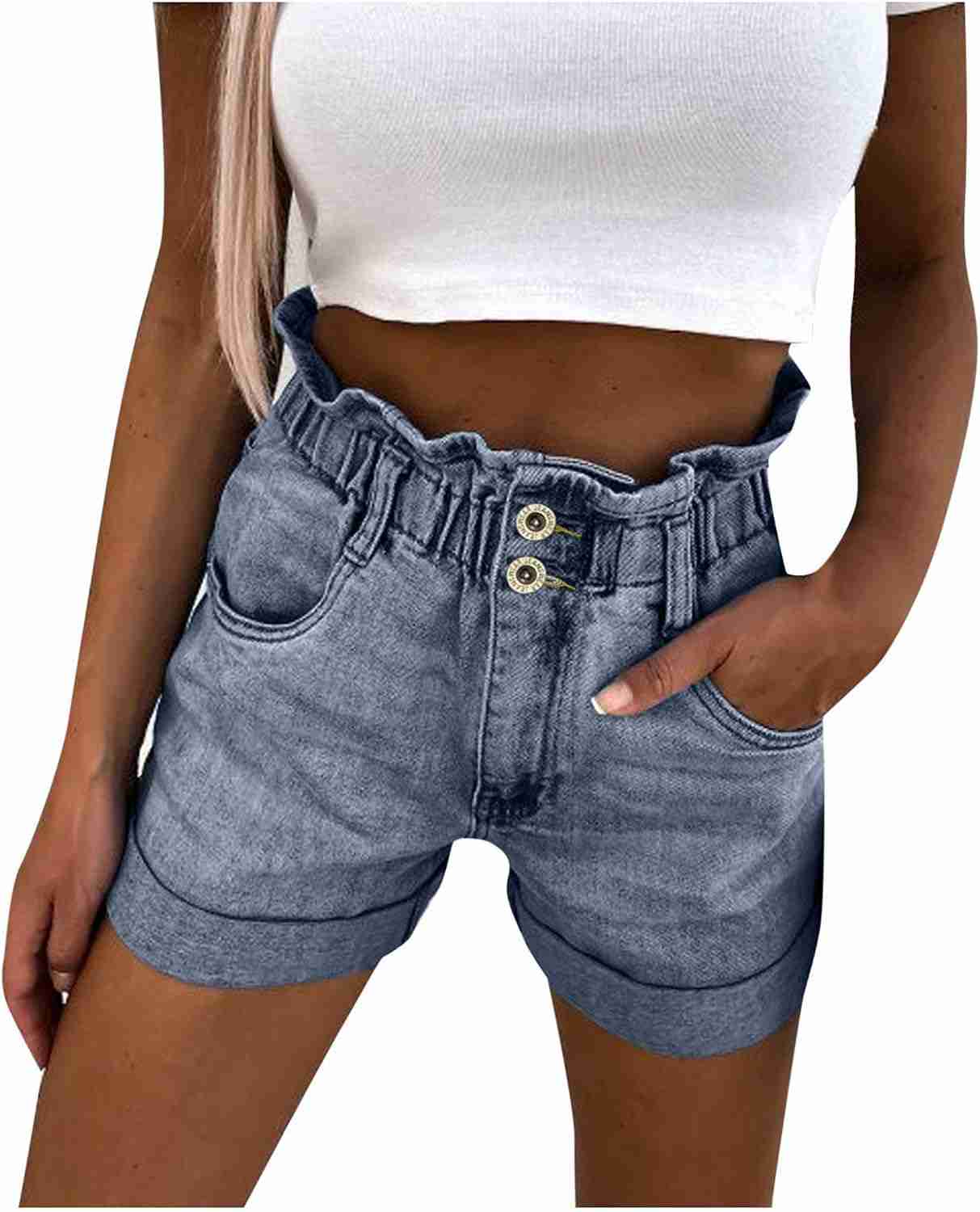 デニム ショートパンツ レディース ジーンズパンツ デニム短パン ホットパンツ デニムパンツ ハーフパンツ 可愛い 大きいサイズ 体型カバー カジュアル 美脚 運動 通勤 ファッションレディースポケッ