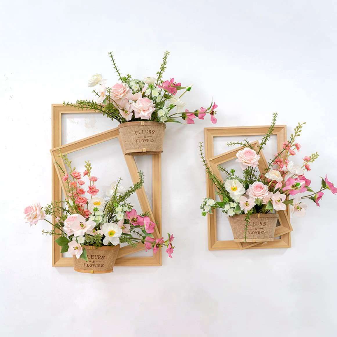 壁掛け 造花 フェイクグリーン 人工観葉植物 吊り下げ 花束 生花 壁飾り アートフラワー フェイクグリーン 人工観葉植物 壁掛け 造花 ドライフラワー 薔薇 30*45cm 造花 インテリア 植物飾