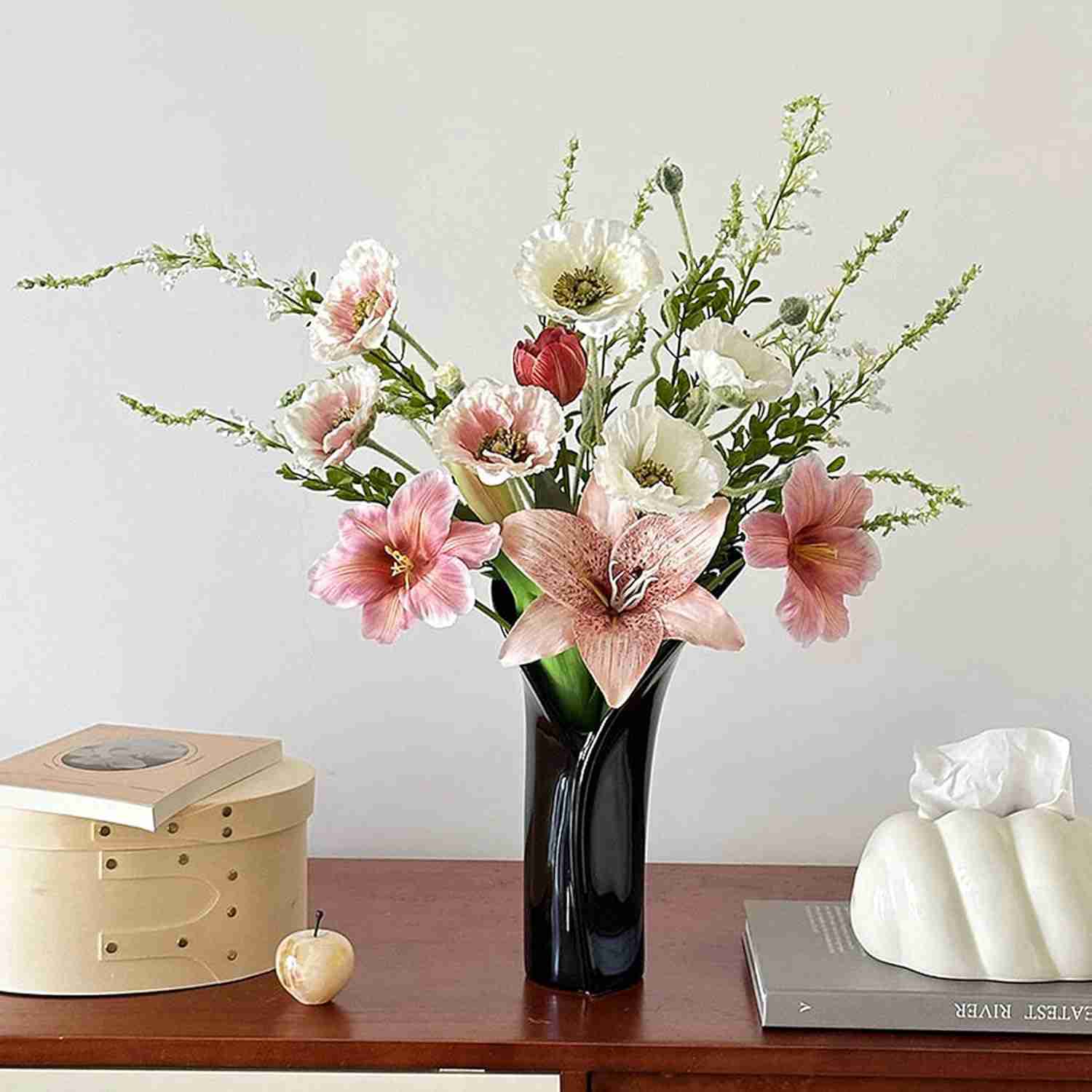 造花 ブーケ 花束 薔薇 スズラン フラワーアレンジメント インテリア飾り 卓上 りアル 人工観葉植物 単枝 フェイクグリーン F 玄関 飾り 店舗 ディスプレイ フラワー2 造花インテリア ディスプ