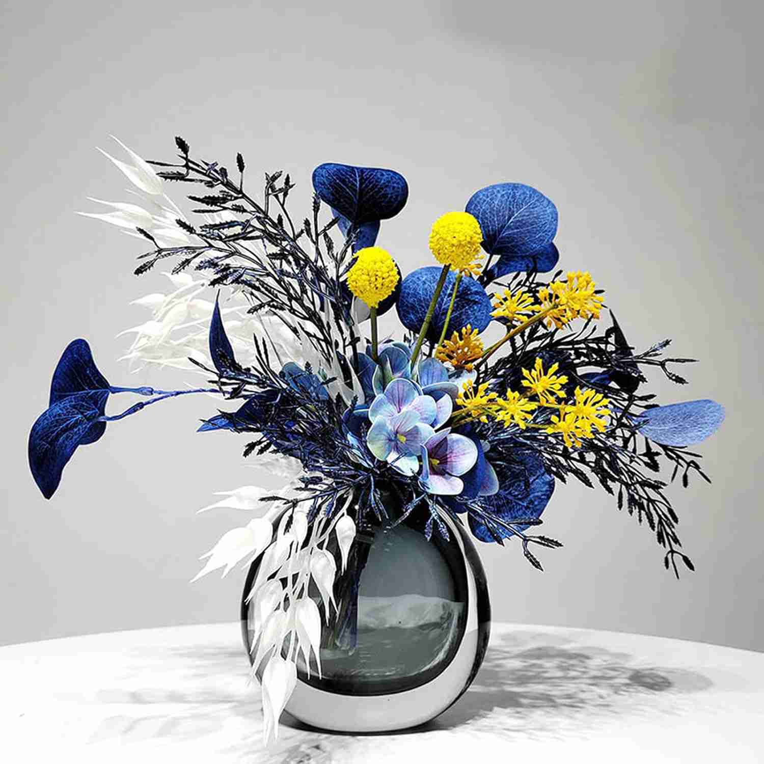 造花アレンジメント フェイクフラワー 人工観葉植物 ギフト対応 ガラス花瓶付き インテリア雑貨 F リビング飾り オフィス 店舗用 結婚祝い 引越し祝い 新築祝い プレゼントに最適 長期間美しい カラ