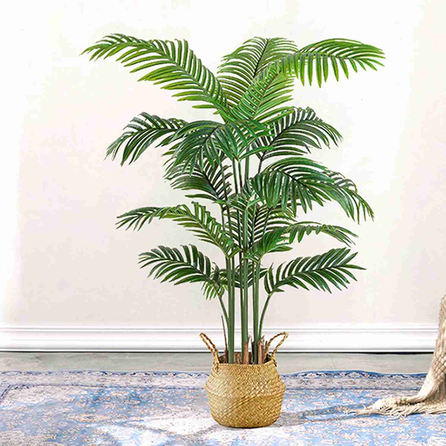 人工観葉植物 アレカヤシ 大型観葉植物 大型 造花 オシャレ スタンド 鉢植え 自然の室内 元気なグリーン 葉一枚一枚が精巧な 花バスケット付き 心やすらぐ緑 リビング 160cm 玄関 インテリアグ