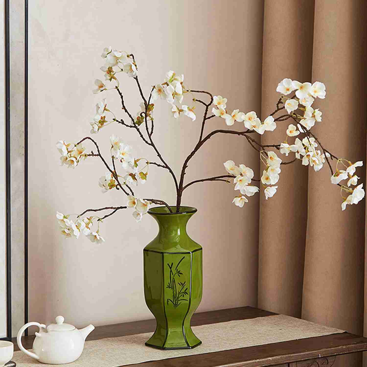 造花 一輪挿し シルクフラワー フラワー2 花瓶付き F 卓上 フェイクブーケ 装飾品 花束 夏風景 リアル ..