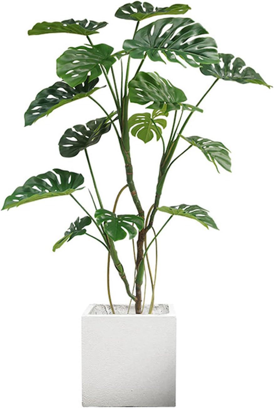 モンステラ 大型 人工観葉植物 02セット 造花 リビング 150CM オフィス 室内 インテリア コーナーに最適 フェイクグリーン メンテナンス不要 鉢付き お手入れ簡単 商業施設向け 店舗装飾用