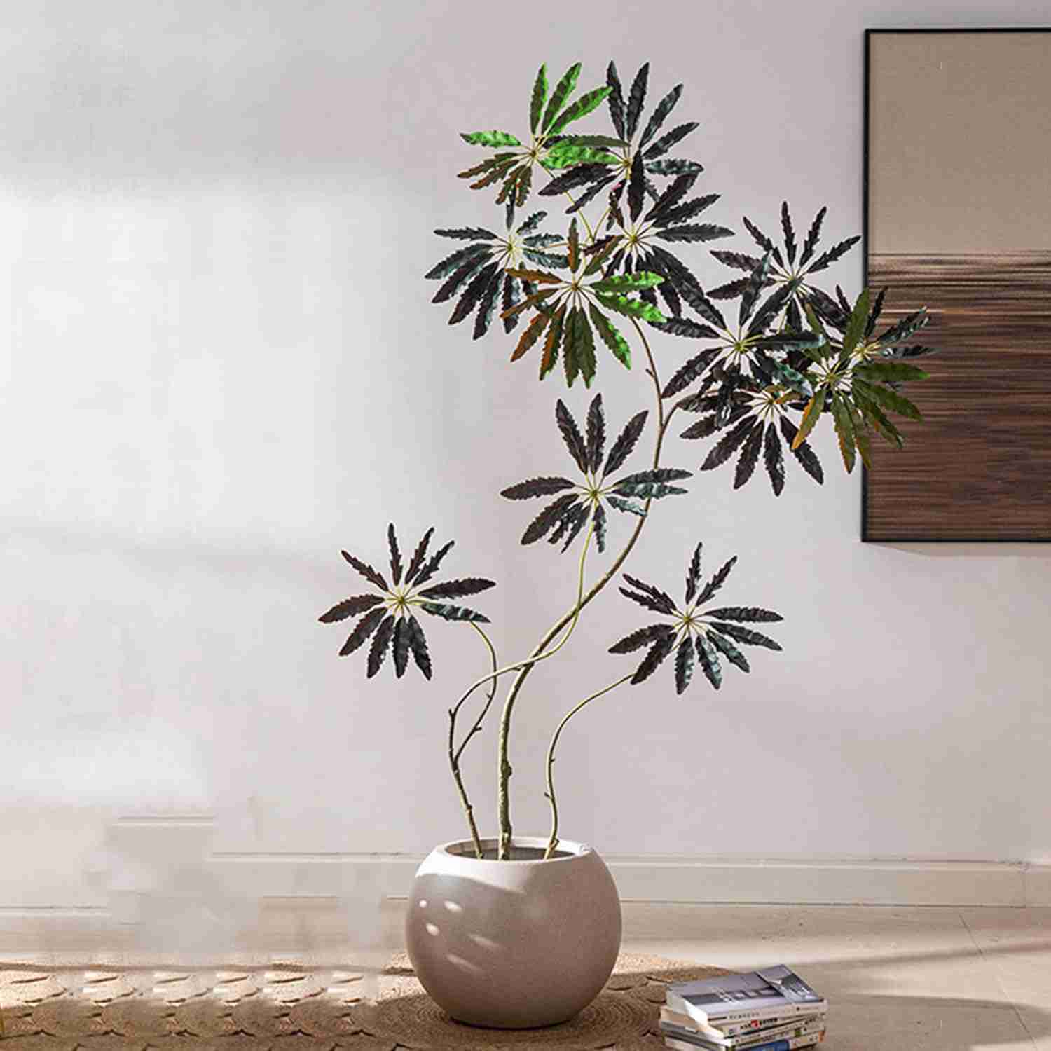 大型 フェイクグリーン リビング ショップ装飾 人工観葉植物 造花 インテリア 風水金運アップ 落地式 鉢付き 現代的な装飾 リビング オフィス 店舗ディスプレイ 03セット 新築祝い ダイコクヤシ