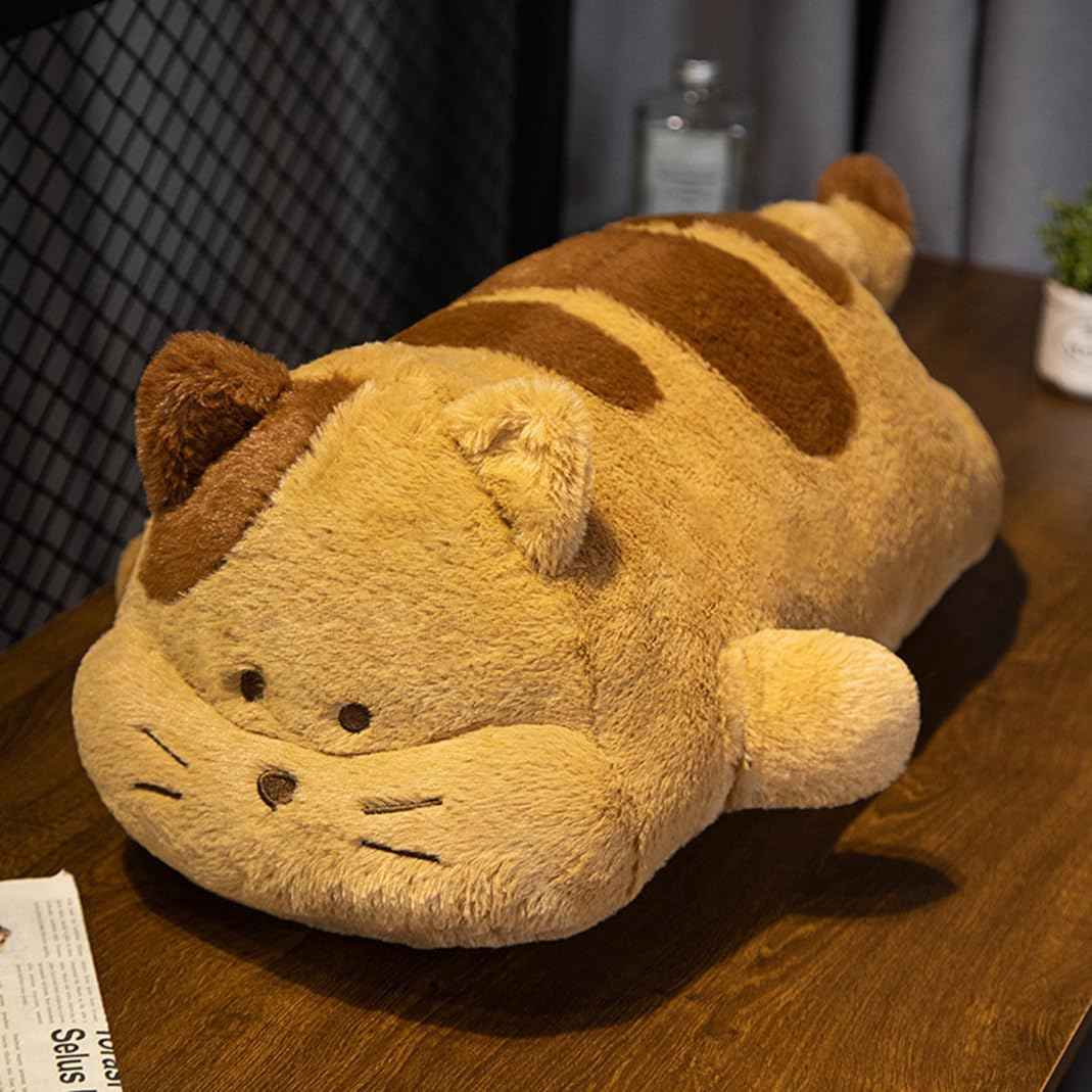 ぬいぐるみ 猫 可愛い ギフト 大きい 特大茶トラ 猫好きにはたまらないグッズ 抱き枕 もちもち キャラクター 母の日 イエロー 誕生日 お祝い 贈り物 100cm 肌に優しい ハピンズ ソファー背当(3)