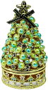 パールのクリスマスツリー アクセサリーボックス ジュエリーボックス トリンケットボックス ジュエリー収納 合金ボックス クリスタル ヒンジ付き 収納箱 置物 イ...