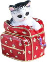 かばんの猫 ジュエリーボックス リングケース 合金製 トリンケットボックス かわいい 置物 女の子 イヤリング リング ピアス ボックス インテリア ヒンジ付き...