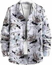 メンズシャツ シャツジャケット 長袖 英字柄プリント カジュアルシャツ 折り襟シャツ 夏服 春 秋服 韓国風 ワイド 気持ちいい 速乾通気 吸汗 着回し トラベル リゾート スポーツ バカンス