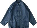 シャツジャケット デニムシャツ メンズ 長袖 折り襟 ヴィンテージ チャイナボタン 春夏秋 速乾吸汗 通気 薄い 軽量 窮屈感のない シンプル カジュアル 合わ...