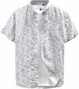 アロハシャツ メンズ 花柄 総柄 夏服 半袖 ハワイ風 ビーチシャツ UVカット 薄手 原宿風 通気性 アウター サマー ゆったり 大きいサイズ リゾート 花火大会 お祭り(4)