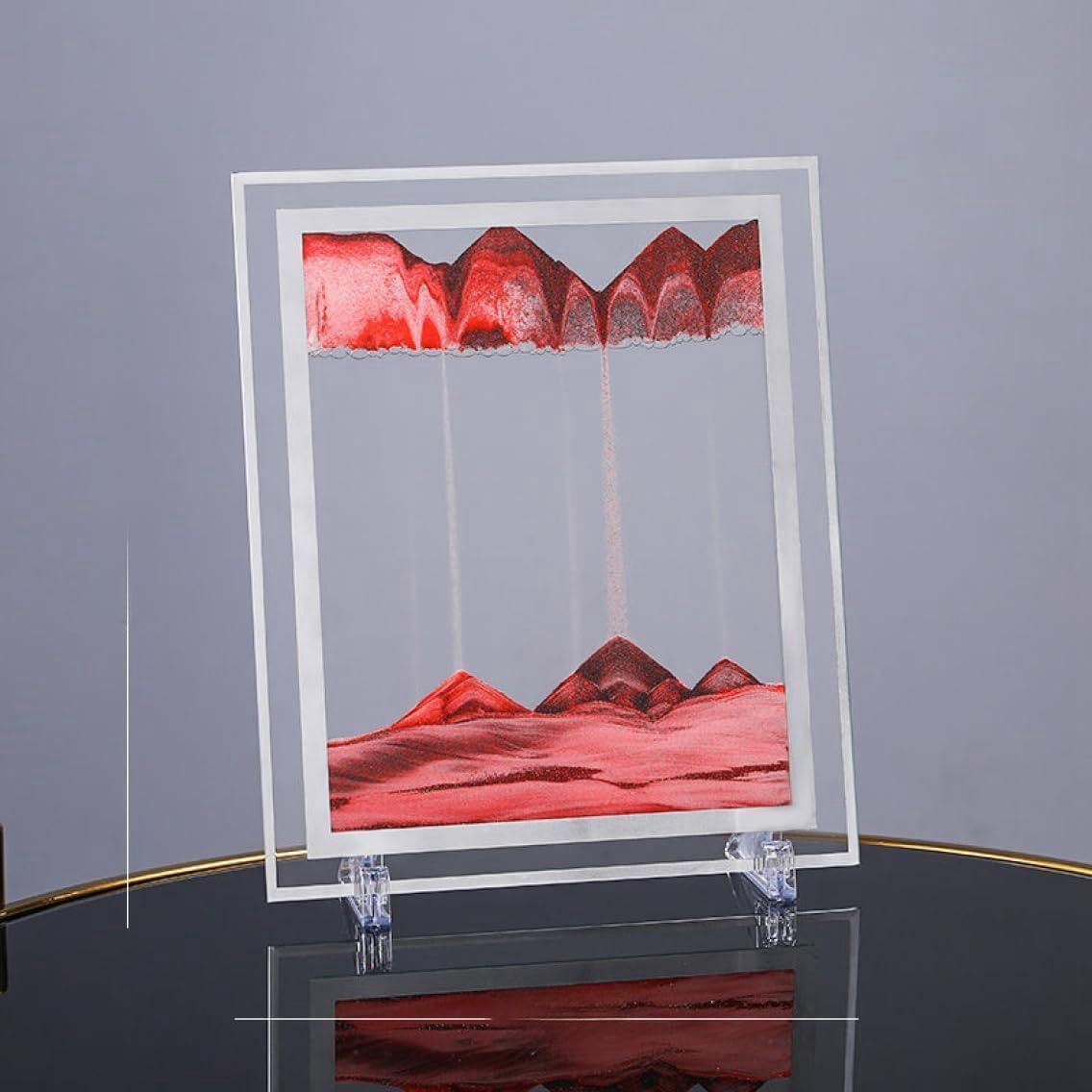 砂の風景 サンドピクチャー ガラス タイプ6 装飾品 アートピクチャー 砂の風景 デスクトップ 動く砂のアート絵 3D 置き物 ストレス解消グッズ 流れる砂 オブジェ ムービングサンド 癒し ヨーロッ