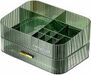 防塵 メイクボックス 化粧品収納ボックス グリーン 化粧ぼっくす コスメ収納 化粧品ケース 収納ケース コスメボックス 防水 大容量 蓋付き 化粧品ボックス 引...