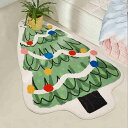 カーペット クリスマスツリー柄 異型ラグ 大判 サンタ お祝いラグ ずれない 65*100cm サラサラ 丸洗い 防滑 コンパクト 洗えるラグ 床暖房 ふわふわ 床保護 旅館 リビングルーム 家庭用