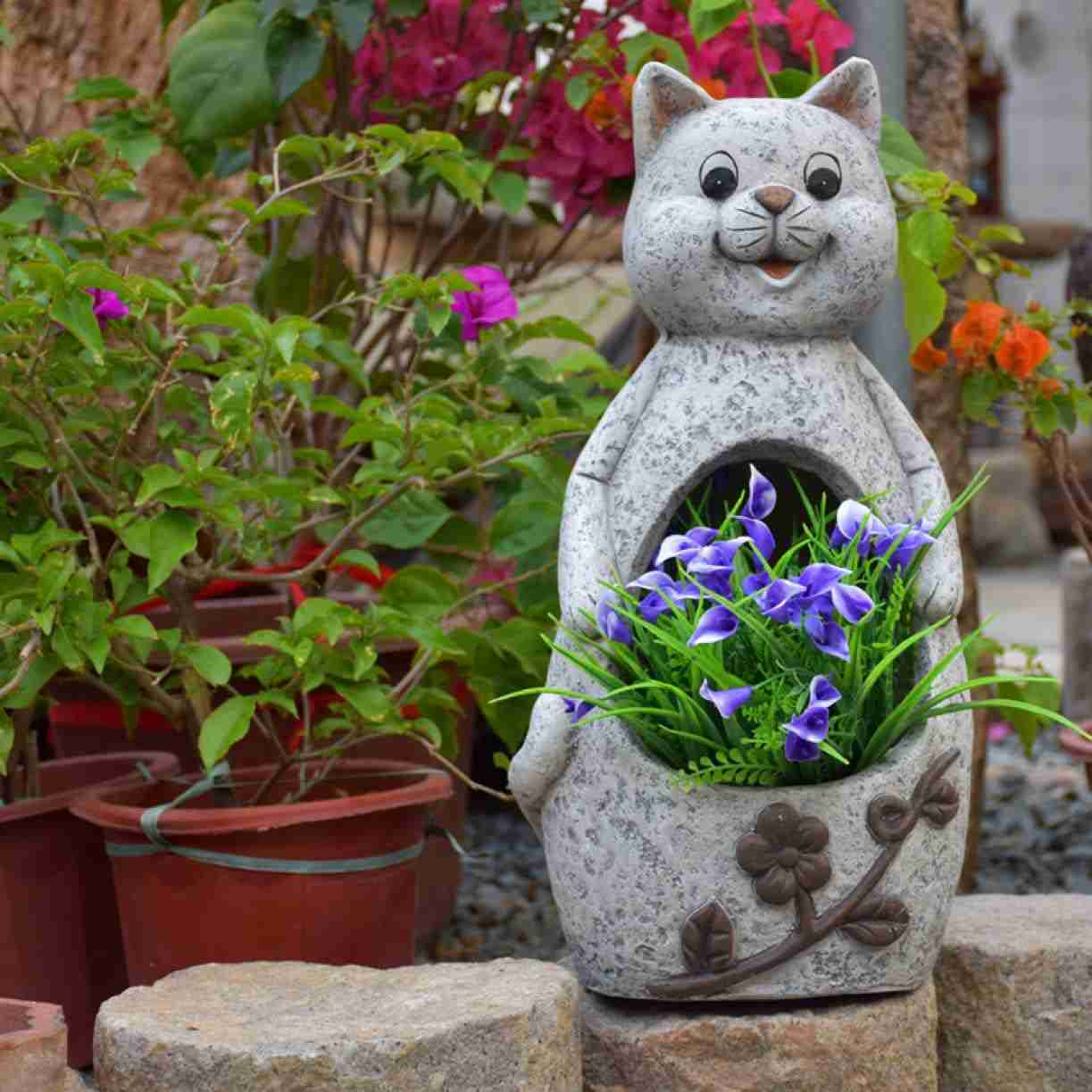 多肉植物 フラワーポット ガーデニング置物 雑貨 オーナメント F 動物の置物 タイプ1 カントリー風 か..