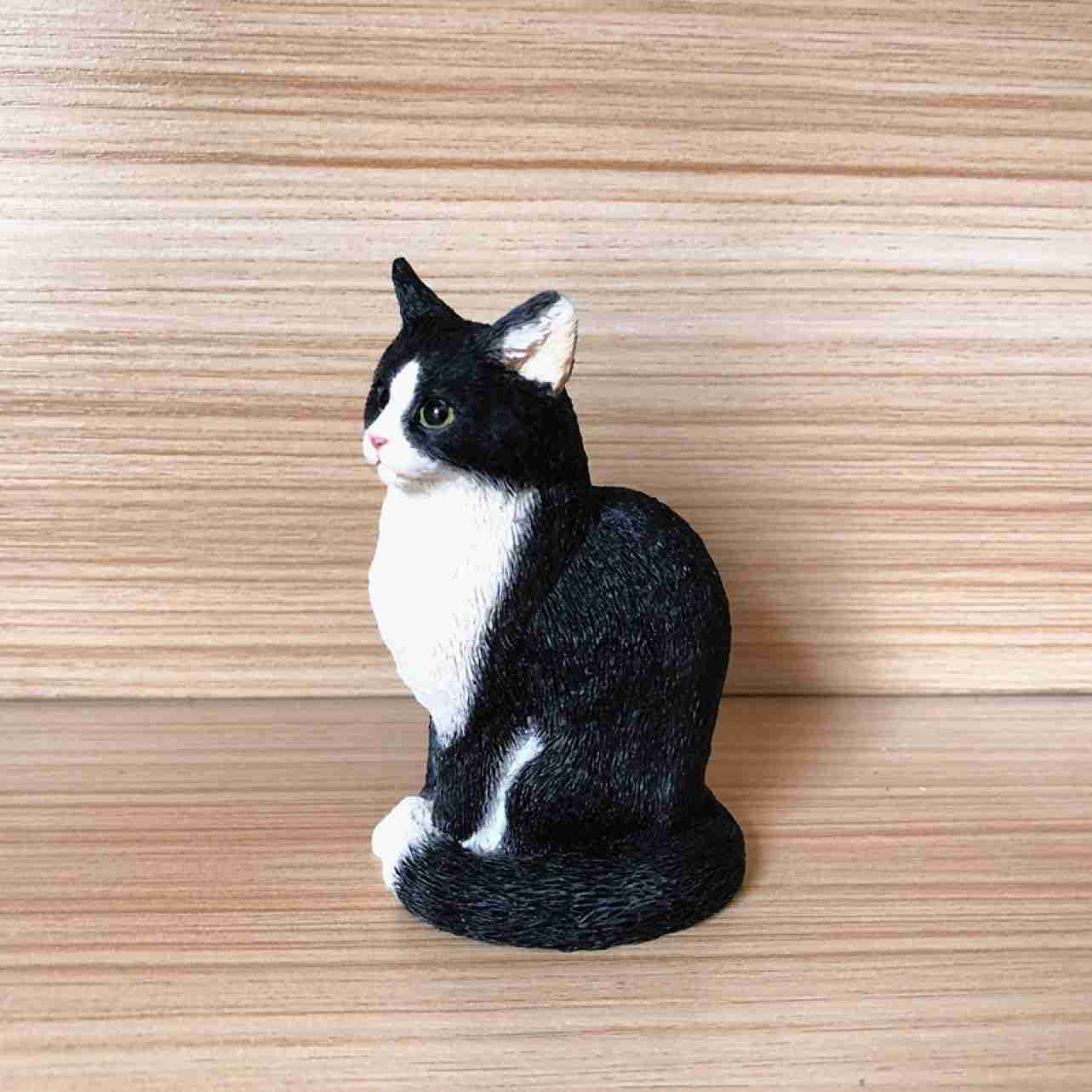 猫置物 手のひらサイズ 猫の置物 タイプ2 樹脂工芸品 ねこの置物 写真道具 オブジェ インテリア小物 リアル アンティーク調 庭オブジェ 白猫 猫置き物可愛い 癒しグッズ 猫グッズ 癒し雑貨 F 本