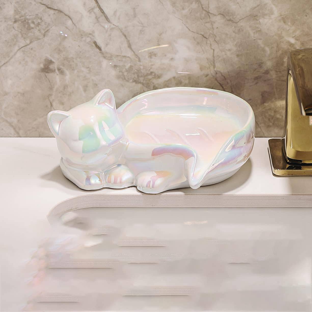 オーナメント インテリア雑貨 卓上デコレーション オシャレな置き物 ソープディッシュ ソープホルダー せっけんケース 石鹸置き タイプ5 バスタブ キッチン ソープ置き オシャレな置き物 F 猫置き物