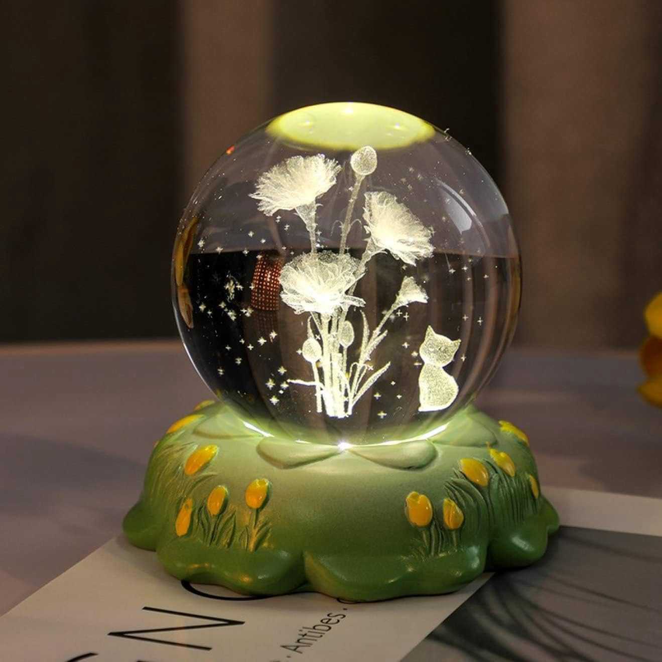 癒しグッズ 置き物 室内 インテリア装飾 部屋 装飾品 クリスタル 6cm 工芸品 タイプ12 置物 間接照明 ベッドサイドランプ ナイトライト 3Dパターン ...