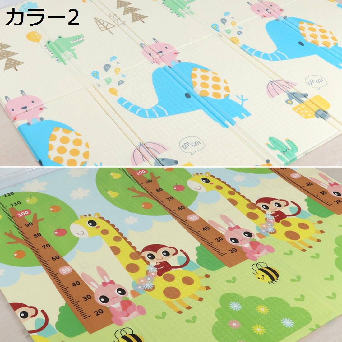 ベビーマット プレイマット 大きい リバーシブル XPE素材 軽量 厚手 赤ちゃん 子供用 幼児 ベビープレイマット 敷物 滑り止め 防水防汚 安全 防寒防湿マット 弾力性 可愛い フロアマット クロールマット 知育 遊び 転倒防止