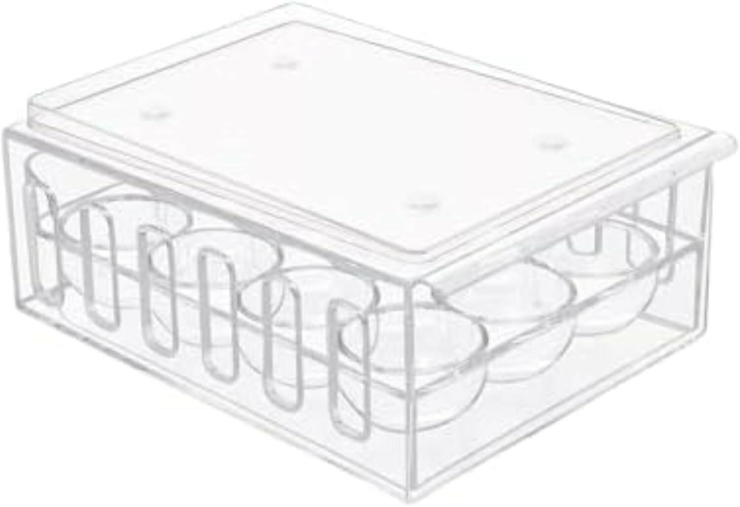 冷蔵庫用 玉子収納ケース 卵収納ホルダー 引き出し式 コンパクト 小型冷蔵庫も対応でき 省スペース 取り出し便利 卵入れ エッグ 収納 ホルダー 収納 クリア 透明ボックス (22.2*17.3*9.