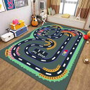 プレイマット 交通道路 子供 遊びマット ラグ キッズマット 子供部屋 キッズルーム 交通柄 120*160 子ども ベビー おしゃれ 薄手 滑り止め 軽量 冷房対策 キッズカーペット 数字柄 ゲーム