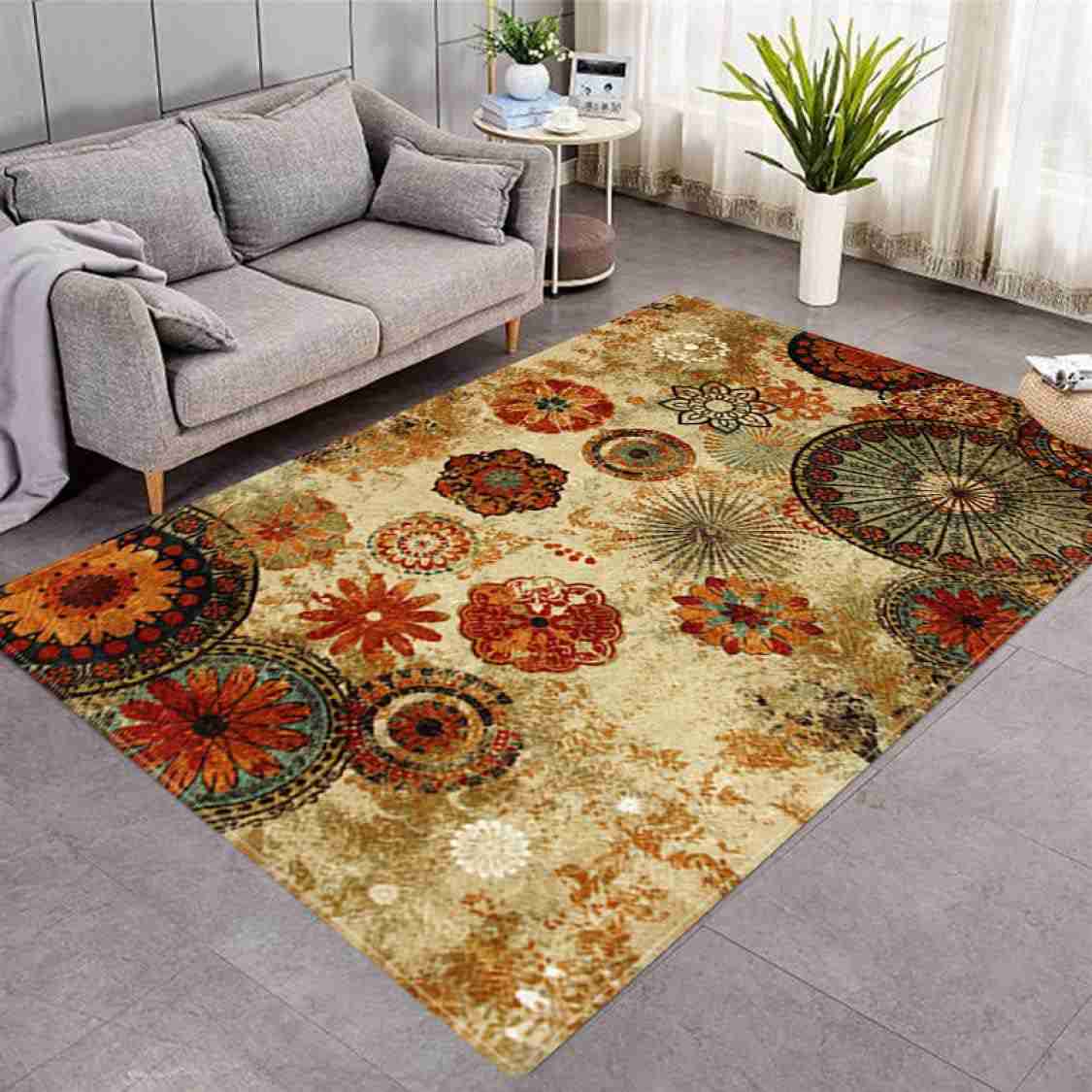 インテリア カーペット カラー 中華風 美しい花 鳥 クジャク 山水 画 梅の花 フラワー 160*200cm 豪華 ..