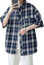 メンズ チェック柄シャツ 半袖 夏服 カジュアル ゆったり M-5XL 大きいサイズ 薄手 柔らかい 快適 冷感 通気性 胸ポケット シンプル オシャレ 人気 春夏
