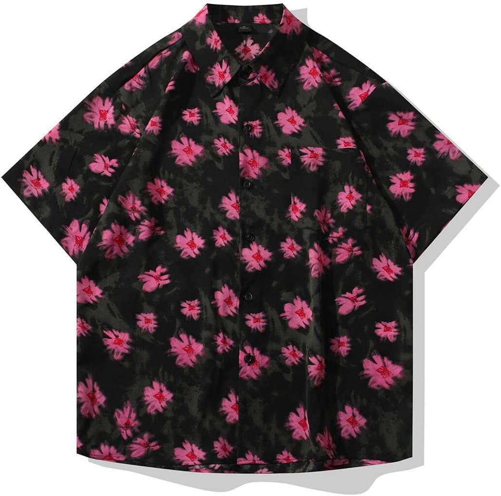 Aloha Rossom アロハシャツ 花柄 黒 Aloha Rossom アロハシャツ 花柄 黒