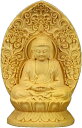 【仏像】 柘植木彫り 開運十二干支お守り本尊 戌年・亥年【ミニチュア仏像:阿弥陀如来】 ツゲ 手作り 車載置物 人気 ギフト用 2寸 (高さ約7cm)