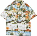 アロハシャツ メンズ 夏用 ハワイアン 薄手 開衿 キューバシャツ 総柄 花柄シャツ トップス カジュアル カーディガン 汗染み防止 日焼け止め ビーチシャツ 海 リゾート 半袖シャツ