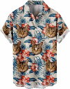 アロハシャツ メンズ シャツ 半袖 大きいサイズ 5XL 開襟 和柄 夏服 ハワイ 速乾 通気性 超軽量 夏 ハワイシャツ ハワイ ゆったり メンズ tシャツ ...