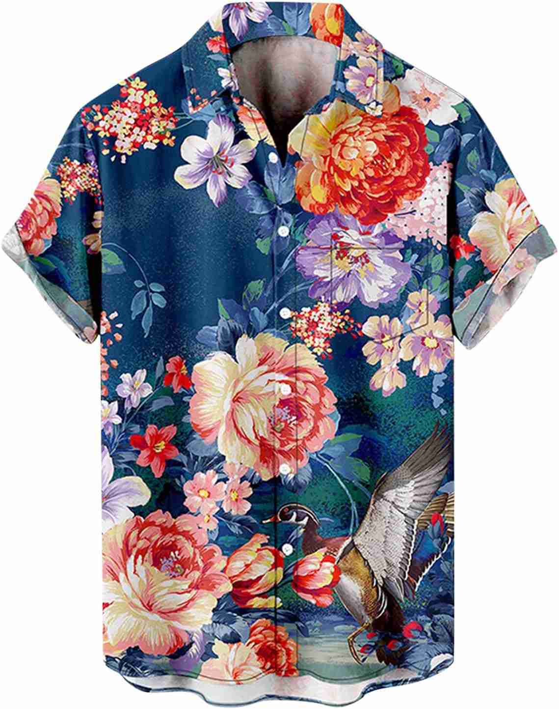 柄シャツ メンズ 大きいサイズ 半袖 半袖 花柄 アロハ風 シャツ メンズ 夏 半袖シャツ アロハシャツ ビーチシャツ おしゃれ 通気性 ハワイ製 幾何学模様 おしゃれ 水玉 カジュアル ブランド ス