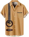 シャツ メンズ 半袖 大きいサイズ 5XL 楽器 ギター ビーチシャツ ボタンダウン アロハシャツ 開襟シャツ 夏服 ティーシャツ カットソー インナーシャツ Shirt 半袖シャツ ファッション 個