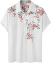 アロハシャツ メンズ 和柄 大きいサイズ S-5XL 夏 花柄 シャツ 開襟 ビッグシルエット カジュアル 花柄 総柄 ボタンダウン 日焼け止め Tシャツ ファッション 通勤 リゾート ビジネス ユニ