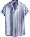 アロハシャツ メンズ 大きいサイズ 5XL ストライプ柄 シャツ 半袖 派手 総柄 シャツジャケット 汗染み防止 超軽量 日焼け止め 祭り Tシャツ 柔らかい 夏 サマー ユニセックス ビジネス
