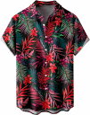 アロハシャツ メンズ 半袖 大きいサイズ 5XL Hawaii 葉 ストライプ シャツ 総柄 ビッグシルエット 汗染み防止 通気 日焼け止め ゆったり Tシャツ コットン 超軽量 夏 ポロシャツ ユニ